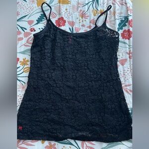 Ruby Ribbon Black Lace Camisole